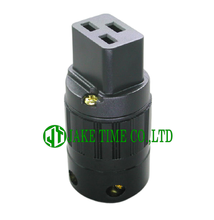Audio Connector IEC 60320 C19 音響級歐規電源插座  黑色, 鍍金 線徑 17mm