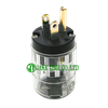 Auido Plug NEMA 5-15P 音响级美规电源插头 透明外壳, 镀金