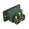 Audio Connector IEC 60320 C20 歐規音響級電源插座  黑色, 鍍銠