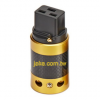Audio Connector IEC 60320 C19 音响级欧规电源插座  金色烤漆, 黑色碳纤维外壳, 镀金